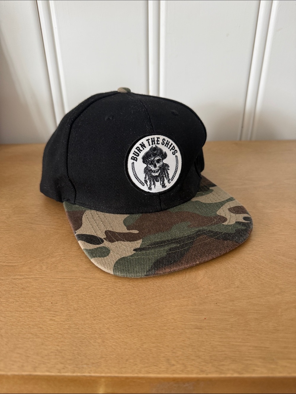 Burn The Ships Black & Camo Snapback Hat